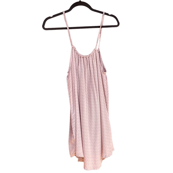 Acacia Silk Babydoll Mini Dress in Original Pink and Gray Zig Zag Print - Picture 9 of 16